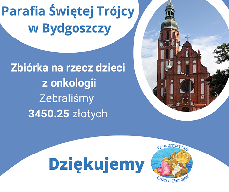 Podsumowanie zbiórki w Kościele św. Trójcy w Bydgoszczy